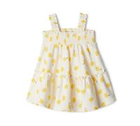 Amazon Essentials x Sofia Grainge Robe Smockée en Coton Fille, Citron Ivoire, 4 ans