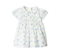 Amazon Essentials x Sofia Grainge Robes en Satin de Coton pour Maman et Moi Bébé fille, Motif Floral Bleu Ivoire, 4 ans