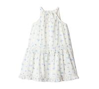 Amazon Essentials x Sofia Grainge Robes en Satin de Coton pour Maman et Moi Fille, Motif Floral Bleu Ivoire, 9-10 ans
