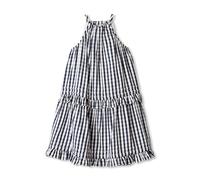 Amazon Essentials x Sofia Grainge Robes en Satin de Coton pour Maman et Moi Fille, Vichy Bleu Marine, 7-8 ans