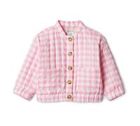 Amazon Essentials x Sofia Grainge Veste Imprimée Légère en Satin de Coton Bébé fille, Gros Vichy Rose, 2 ans