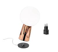 [Amazon Exclusive] Lampe de table Zafferano Olimpia Pro en aluminium rechargeable avec chargeur USB Aiino, LED variation tactile, prot.IP54, 3000K, usage intérieur/extérieur, base charge par contact, h26 cm - Cuivre