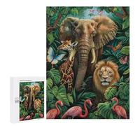 Amazon Jungle Safari Animals Puzzle 1000 Pièces Educa Jouet en Bois Cadeau Unique Décoration Intérieure Jeu Éducatif Challenge Toy Adultes Et Enfants À Partir De 14 Ans 500 PCS
