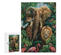 Amazon Jungle Safari Animals Puzzle 1000 Pièces Educa Jouet en Bois Cadeau Unique Décoration Intérieure Jeu Éducatif Challenge Toy Adultes Et Enfants À Partir De 14 Ans 300 PCS