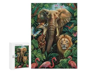 Amazon Jungle Safari Animals Puzzle 1000 Pièces Educa Jouet en Bois Cadeau Unique Décoration Intérieure Jeu Éducatif Challenge Toy Adultes Et Enfants À Partir De 14 Ans 300 PCS