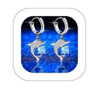 amazon mon compte Boucles d’oreilles tempérament féminin mode boucles d’oreilles en forme de coeur blanc cuivre dauphin eau goutte boucle d’oreille de femmes Full diamant mi-longueur