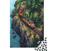 Amazon Train Tracks Forest River Plaque Murale en Métal 38x26cm/1000pcs pour Le Pub Ou Le Café, Cadeau De Crémaillère pour Les Passionnés D’Ambiance Café