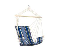 AMAZONAS Palau Ocean Fauteuil Suspendu rembourré avec accoudoirs Barre transversale en Bois 98 cm jusqu'à 120 kg Rayures Bleues