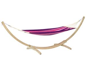 Amazonas Set Hamac À Barre Double en Coton, Rose et Violet