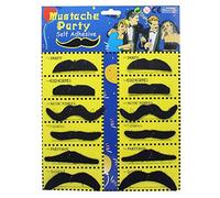AmazonBasics Pack de 12 Moustaches Adhésives Assorties Noir Batman Miniature Fête, Super-héro Costume Accessory