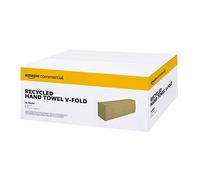 AmazonCommercial Essuie-Mains en Papier Plié V, 1 Epaisseur Recyclé, 5000 Feuilles (20 paquets de 250), Taille des Feuilles: 24,5 x 23 cm, Compatible Distributeur H3