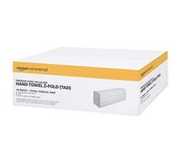 AmazonCommercial Essuie-Mains en Papier Plié Z, 2 Epaisseurs Premium (TAD), 2600 Feuilles (20 paquets de 130), Taille des Feuilles: 24 x 20,3 cm, Compatible Distributeur H2