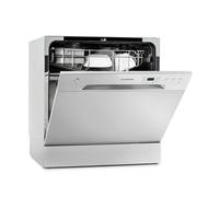 Mini Lave Vaisselle 8 Couverts - Klarstein - Lave-vaisselle Pose Libre avec 6 Programmes - argent