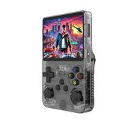 AMAZTECH Console rétro portable R36S, système Linux, écran IPS de 3,5", lecteur vidéo de poche portable, carte TF de 64 Go + 15 000 jeux, système Linux Noir 64 Go