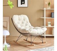 AMAZWI Chaise Bascule Moderne Chaise Bascule Rembourrée, Chaise Bascule Rembourrée D'intérieur for Salon Et Chambre Coucher(Grey)