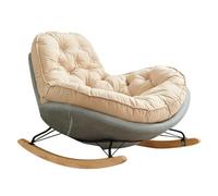 AMAZWI Chaise Bascule Salon Chambre Coucher,Chaise Longue,Chaise Bascule avec Coussin for Salon Chambre Coucher Porche Arrière-Cour, Balcon, Bureaux for Adultes(Off White+Gray)