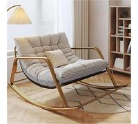 AMAZWI Chaise Berçante Double Confortable Chambre Coucher,Chaise Berçante Rembourrée Et Respirante avec Accoudoirs, Chaise Longue Jardin D'extérieur(Grey,Golden Feet)