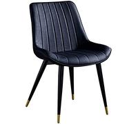 AMAZWI Chaises de Salle à Manger Siège Rembourré Similicuir Chaise Bureau Style Moderne Dossier Ergonomique avec Pieds Robustes Métal Noir Assemblage Facile(Negro)