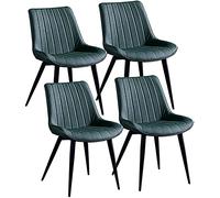 AMAZWI Ensemble de 4 Chaises de Salle à Manger Modernes Chaise Bureau Similicuir avec Pieds Métal Robustes Siège Rembourré Et Rembourré Chaises Bureau Domicile(Green)