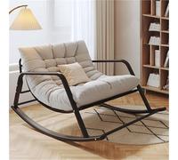 AMAZWI Fauteuil Bascule D'extérieur avec Coussin Rembourré, Fauteuil Inclinable Bascule for Salon, Chambre d'enfant, Véranda, Jardin, Arrière-Cour(Gray)