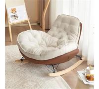AMAZWI Fauteuil Bascule Moderne Coussin Confortable Velours Daim Idéal for Détente Adultes for Salon Et Chambre(Coffee)