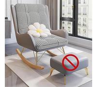 AMAZWI Fauteuil Bascule Salon Fauteuil Inclinable Rembourré Et Confortable avec Repose-Pieds for Lire Et Faire La Sieste(Grey,No Ottoman)