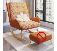 AMAZWI Fauteuil Bascule Salon Fauteuil Inclinable Rembourré Et Confortable avec Repose-Pieds for Lire Et Faire La Sieste(Orange a,No Ottoman)