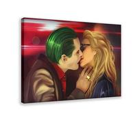 AmAzwi Impression sur toile Harley Quinn et Joker pour salon, chambre à coucher, décoration de chambre à coucher, bureau, cadre cadeau : 20 x 30 cm