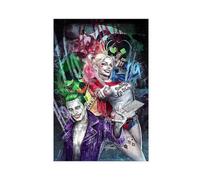 AmAzwi Impression sur toile Harley Quinn et Joker pour salon, chambre à coucher, décoration murale sans cadre : 30 x 45 cm