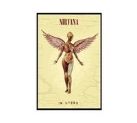 AmAzwi Poster d'album Nirvana In Utero Muziek sur toile pour décoration de chambre à coucher, bureau, chambre, cadeau sans cadre : 20 x 30 cm