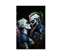 AmAzwi Poster décoratif sur toile Harley Quinn et Joker 48 - Pour chambre à coucher, bureau, chambre - Cadeau sans cadre : 20 x 30 cm