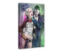 AmAzwi Poster décoratif sur toile Harley Quinn et Joker pour salon, chambre à coucher, décoration murale avec cadre : 20 x 30 cm