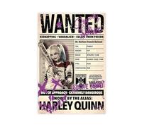 AmAzwi Poster du film Harley Quinn 57 - Impression sur toile - Décoration de chambre à coucher - Paysage sportif - Décoration de bureau - Cadeau sans cadre : 40 x 60 cm