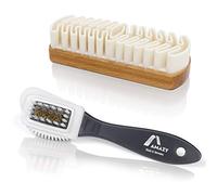 AMAZY Kit de Brosses à Chaussures: Brosse à Daim en Crêpe, Brosse Multi-Usage - Entretien du Cuir, Nubuck, Daim et Suède - Kit de Nettoyage Cuir - Prise en Main Pratique - pour Chaussures et Sacs