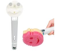 AMAZYC-US Smile Porte-éponge pour éponge à récurer papa, poignée de distribution de savon, poignée de cuisine anti-rayures avec grattoir alimentaire (éponge non incluse)