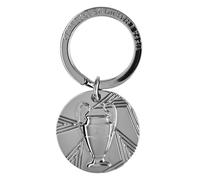 AMBALCOM UEFA Champions League Porte-clés - Mini réplique de trophée - Design rond en métal - Article officiel pour les fans, Noir , 25 mm