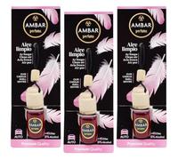 Ambar Perfums Lot de 3 désodorisants pour voiture à air pur 6,5 ml Élimine les mauvaises odeurs 0 % alcool et extraits naturels Durée + 45 jours par unité Parfum frais et élégant