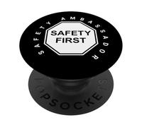 Ambassadeur de la sécurité | La sécurité d'abord | Cadeau pour la fête Nationale de la sécurité PopSockets PopGrip Adhésif