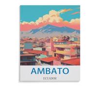 Ambato Affiche de Voyage Vintage Équateur,1000 Pièces Puzzle pour Adultes Enfants Adolescents, Intelligence Soulagement du Stress Divertissement Papier Jouets Bricolage Anniversaire(38x26cm)-B55