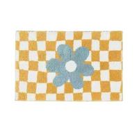 AMBATTERY 50X80Cm Cartoon Doodle Tapis Irrégulier Orange Blanc Plaid Tapis de Sol Salon Tapis Easy Care Tapis d’étude Chambre épaissie