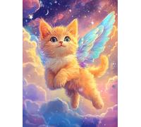 AMBATTERY DIY Kit Broderie Point de Croix, Chats fantastiques Point de Croix Kit de Broderie Imprimé 11CT Kit Broderie Point De Croix