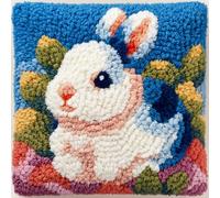 AMBATTERY Diy Kits De Crochets De Verrouillage, animal lapin Loquet Crochet Housse De Coussin Imprimée Couture Faire Des Kits,Kit Diy Crochet À Loquet Coussin 43x43cm