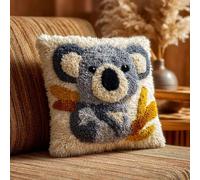 AMBATTERY Kit Crochet de Verrouillage Koala Set de Crochetage de Coussin 43X43cm DIY Kit De Coussin À Loquet Kits Tapis Point Noué