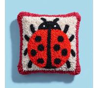 AMBATTERY Kit Crochet De Verrouillage Tapis, Coccinelle Coussin Point Noué Kit Complet,Kits Diy Crochet À Loquet Coussin 43x43cm