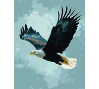 AMBATTERY Kit Crochet Debutant Aigles en Vol Tapis Kit De Travaux D'Aiguille pour La Décoration Intérieure,Kits De Crochet À Nouer pour Débutants,Enfants Et Adultes 21x29in