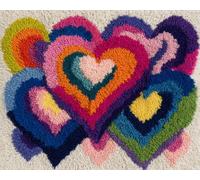 AMBATTERY Kit Crochet Loquet Cœur aquarelle 60x40cm