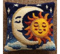 AMBATTERY Kit De Coussin À Verrouillage Cartoon Moon Kit De Fabrication De Taies D'Oreiller/Housses De Coussin,Kits De Crochets À Loquet Diy Pour Un Projet De Démarrage 43x43cm