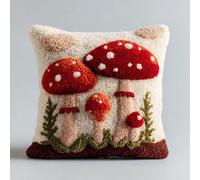 AMBATTERY Kit De Coussin À Verrouillage Champignon de dessin animé Kit De Fabrication De Taies D'Oreiller/Housses De Coussin,Kits De Crochets À Loquet Diy Pour Un Projet De Démarrage 43x43cm