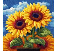 AMBATTERY Kit De Coussin À Verrouillage fleurs de tournesol Kit De Fabrication De Taies D'Oreiller/Housses De Coussin,Kits De Crochets À Loquet Diy Pour Un Projet De Démarrage 43x43cm