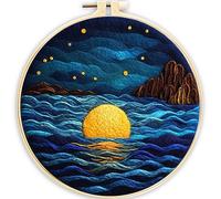 AMBATTERY Kit De Feutre Aiguilleté pour Débutants, Vagues de l'océan Le Kit De Feutre De Laine Comprend Outils De Base De Feutre Mat, Outils Et Fournitures Complets De Feutre Aiguilleté